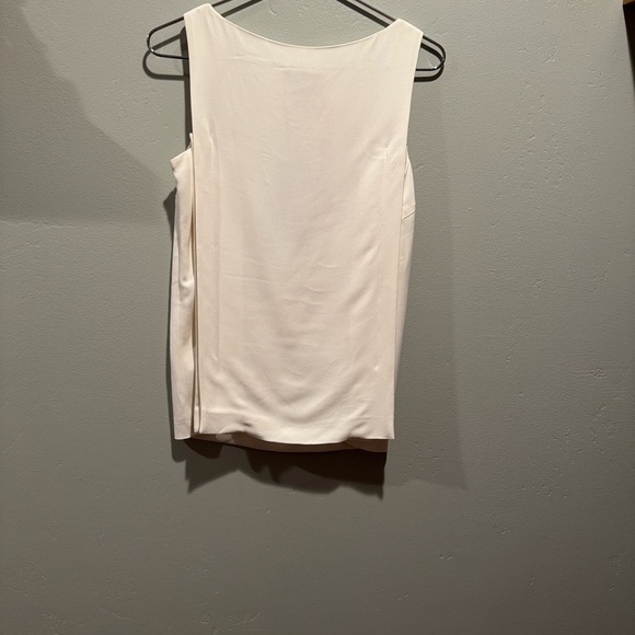 New NWT Escada Ivory White Minimalist Sleeveless Cape Back Long Blouse Top - Picture 11 of 16